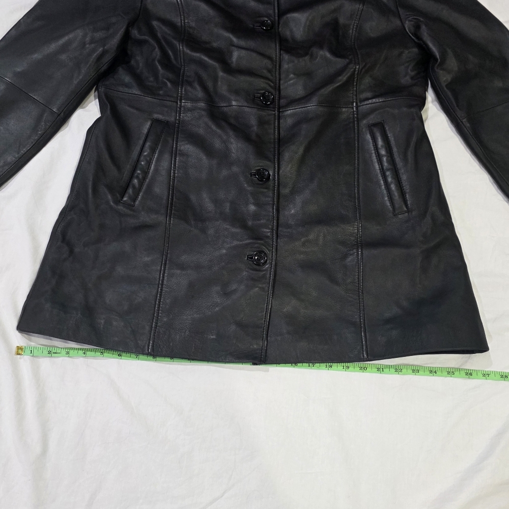 NWT Kandis Black 3/4 Length 100% Lambskin Leather Car Coat/Jacket. XL - Picture 10 of 13